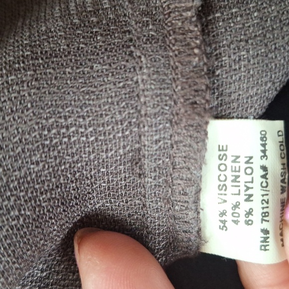 Eileen Fisher Linen Blend V-Neck Quarter Sleeve Top M - Picture 6 of 6